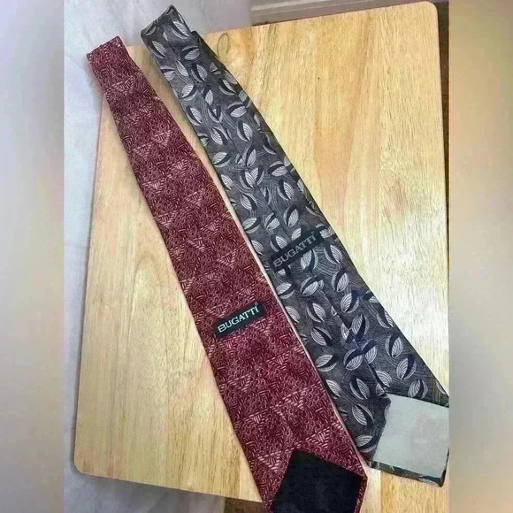 Two Timeless Bugatti Men's Ties - 100% Italian Silk - Picture 3 of 8